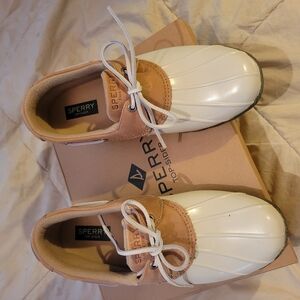 Sperry White and Tan Duck Shoes